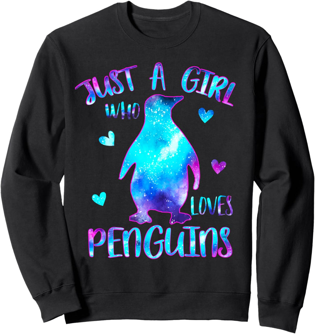 Nur ein Mädchen, das Pinguine liebt - Galaxie Geschenk Sweatshirt