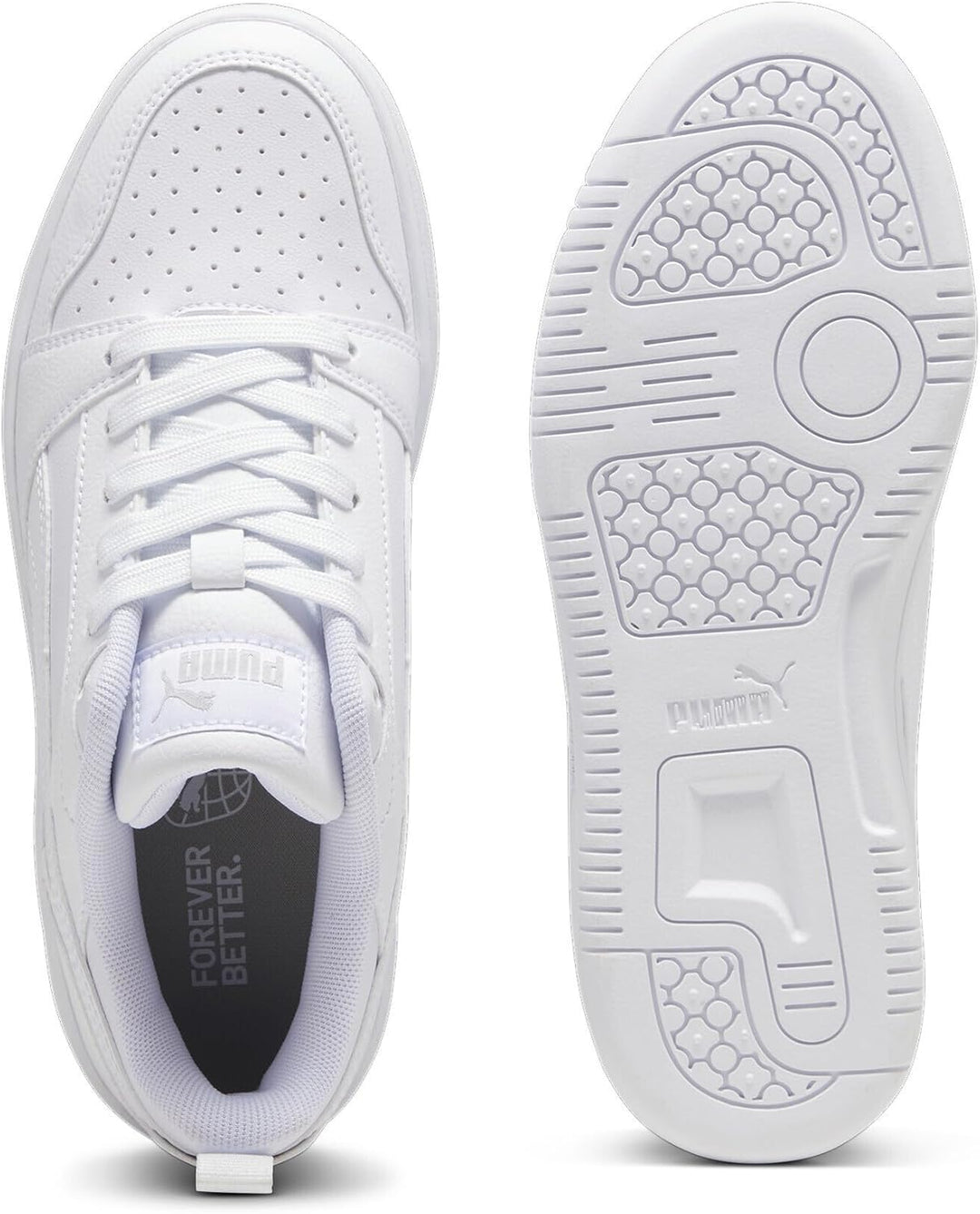 PUMA Unisex Kinder Rebound V6 Lo Jr Sneaker 36 EU White Cool Light Gray, 36 EU White Cool Light Gray