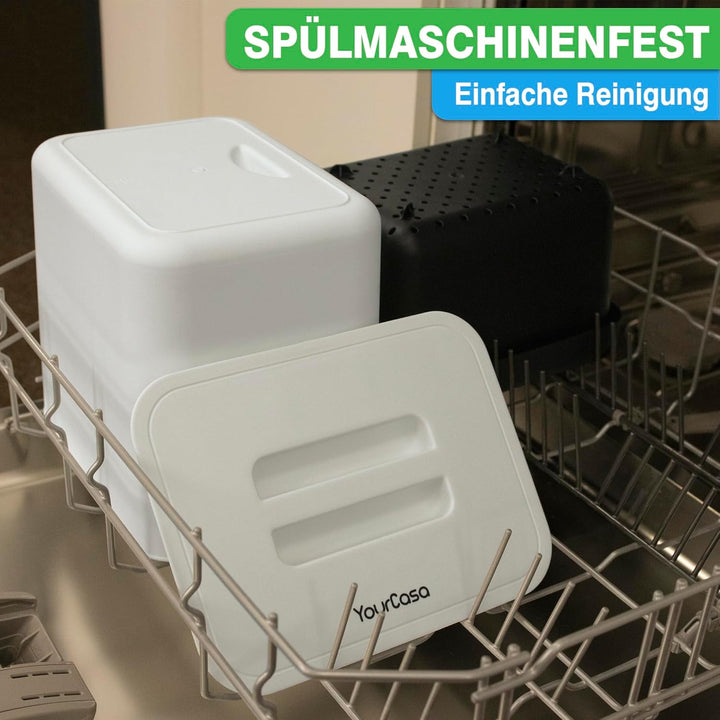 YourCasa Biomülleimer Küche 7L - Komposteimer zum Einhängen mit Sieb - Spülmaschinenfest - Biomüll B