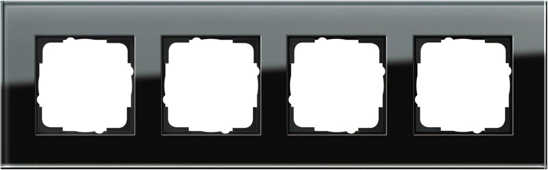 Gira 021405 Abdeckrahmen 4-Fach Esprit Glas, schwarz, Schwarz