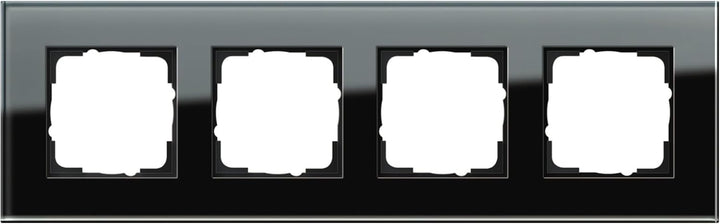 Gira 021405 Abdeckrahmen 4-Fach Esprit Glas, schwarz, Schwarz