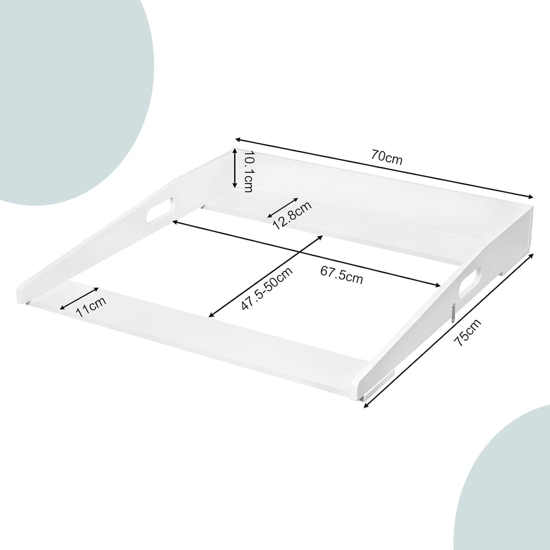 WOLTU Wickelaufsatz universal, Wickeltischaufsatz für Kommode mit Tiefe 47,5–50 cm und Breite ab 70