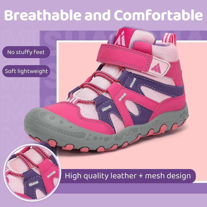 Mishansha Kinder Wanderschuhe Trekkingschuhe Mädchen Leicht rutschfest Outdoorschuhe Turnschuhe Gr.2
