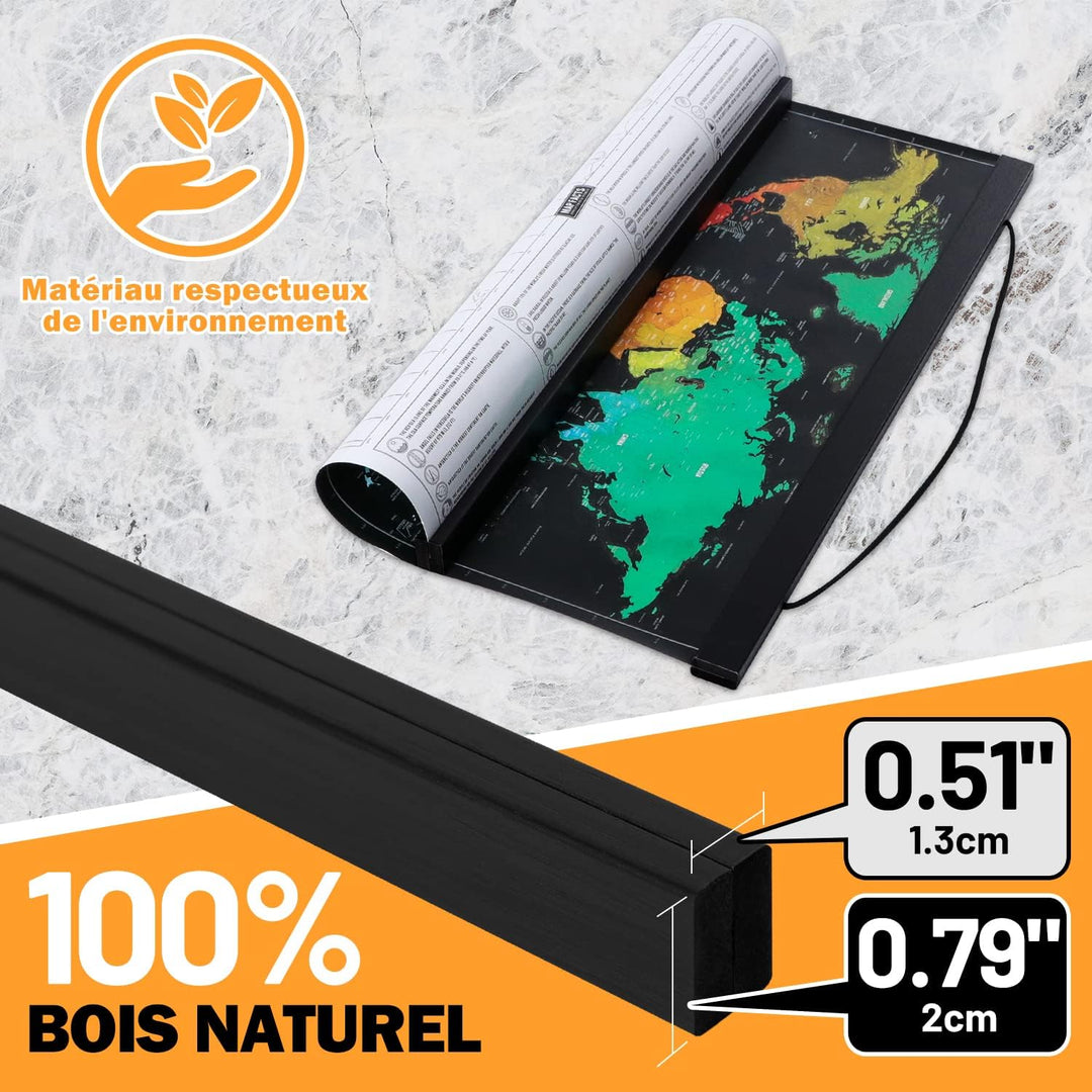 Ywlake Bilderrahmen B2, Posterrahmen, magnetisch, Naturholz, für Poster, magnetisch, Rahmen zum Aufh