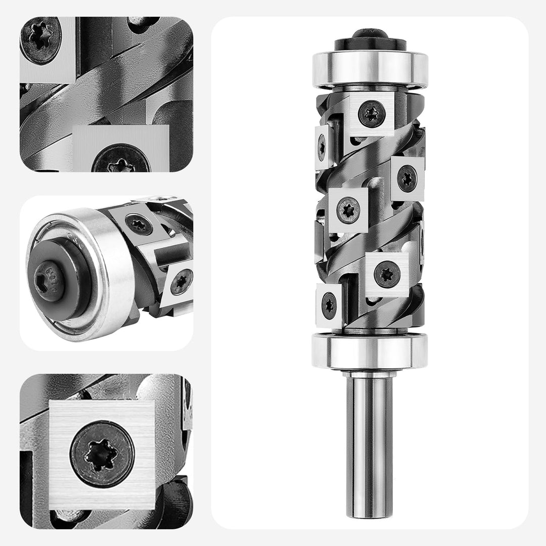 SpeTool Up&amp;Down Kompressions Bündigfräser 12mm Schaft VHM Spiralnutfräser Kopierfräser für Oberfräse