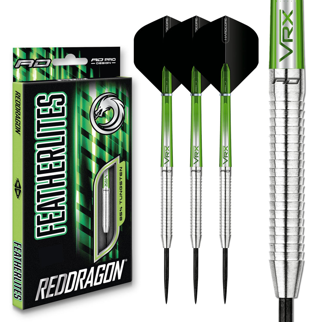 RED DRAGON Featherlite 2: 12g Tungsten Darts Set mit Flights und Schäfte