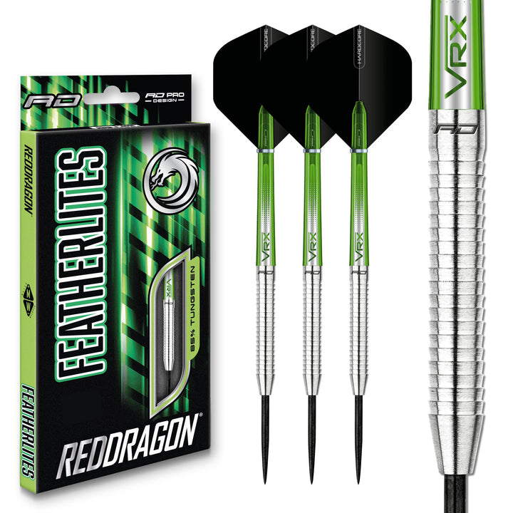 RED DRAGON Featherlite 2: 12g Tungsten Darts Set mit Flights und Schäfte