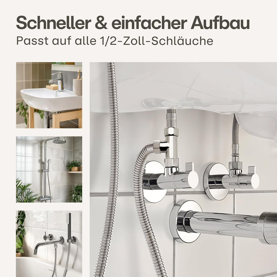 Praknu Bidet Set mit Handbrause, Schlauch & Halter Edelstahl Rostfrei - Inkl. 2 Dichtungen - 𝗘𝗶𝗻𝗳𝗮𝗰𝗵