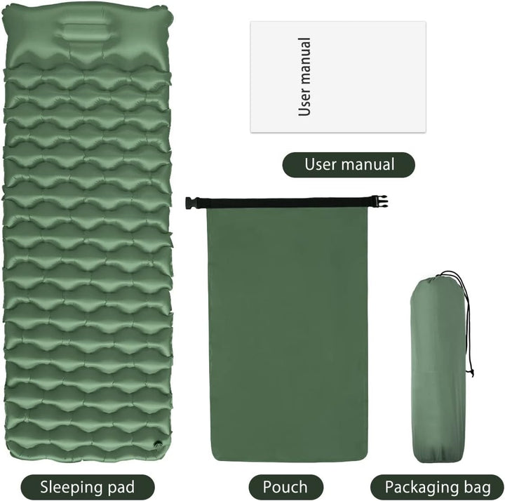Isomatte Camping, Ultraleichte Aufblasbare Isomatte mit Kissen, wasserdichte und Feuchtigkeitsbestän