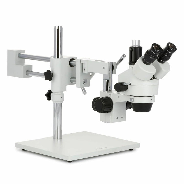 AmScope SM-4TZ-144 Trinokulares Stereomikroskop mit 144-LED-Ringlicht, 3.5X-90X, Weiss