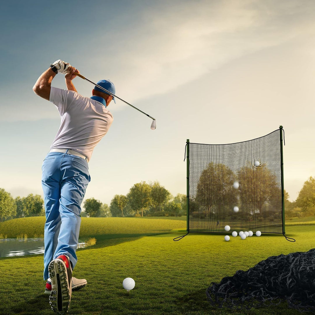Ballfangnetz XxXM Schwarz Polyester Golf-Übungsnetz mit Verstärkten Ösen | Robustes Trainingsnetz f