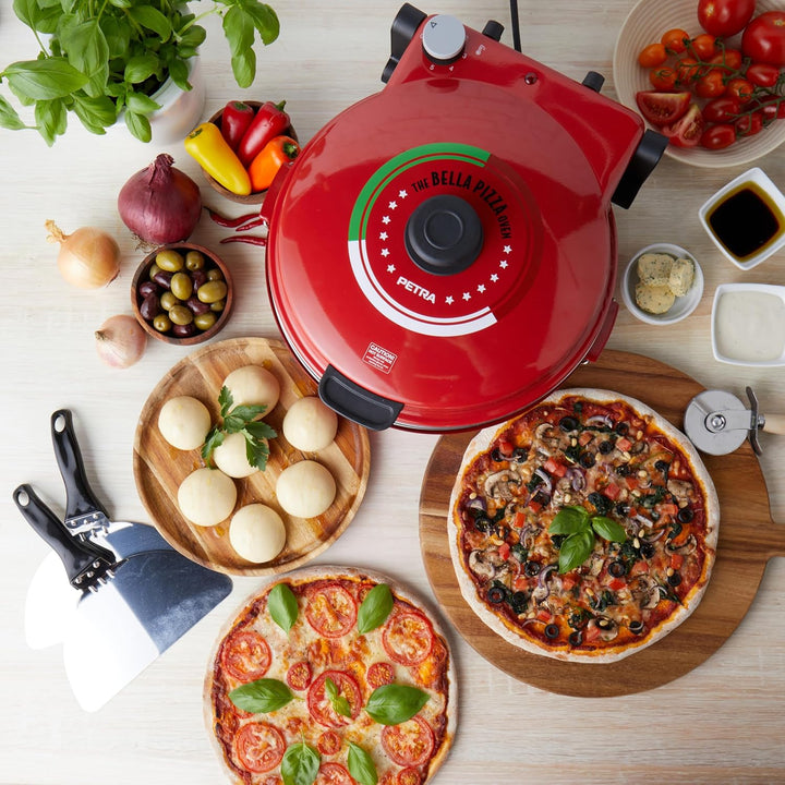Petra PT5666VDE Elektrischer Pizzaofen - 1200W Drinnen Pizzabäcker, 5 Heizstufen, Schnelles Vorheize
