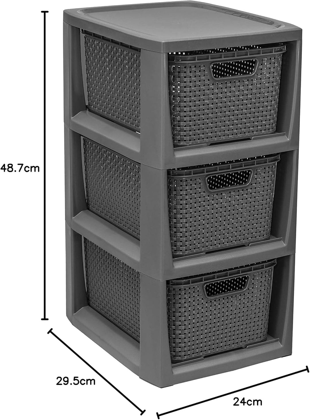BranQ - Home essential 100% recycelt Kunststoff PP, Ökologisch, Regal in Rattan Design, 29,5x24x48,7