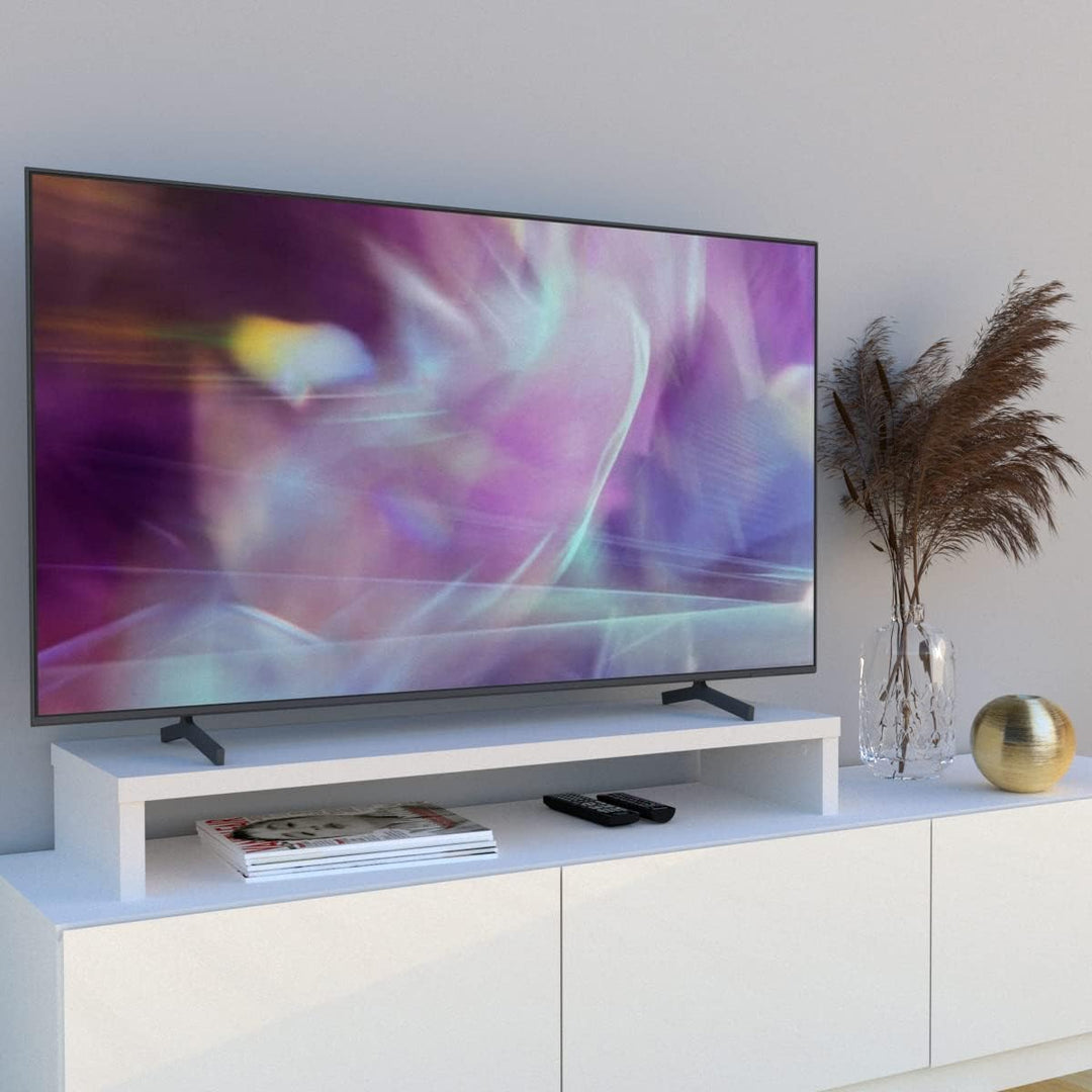 Henor Riser-Halterung für TV aus FSC® Holz 110 x 35 x 15 cm weiss. Unterstützt 60 kg. 110x35x15 Weis