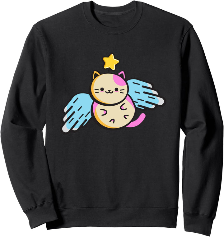 Kawaii Katze Flügel Stern Cat Japan Anime Geschenk Kawaii Sweatshirt