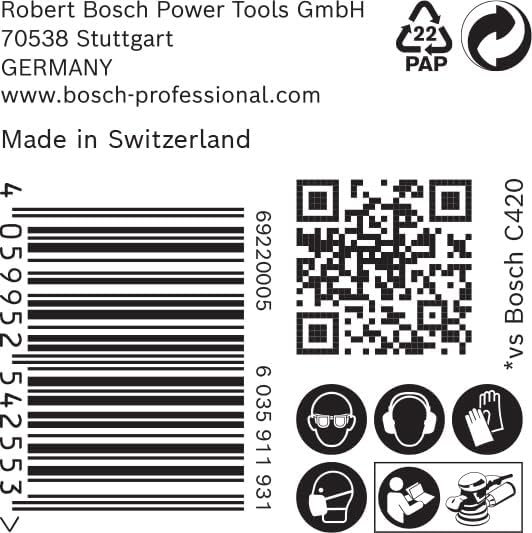 Bosch Accessories 50x Schleifpapier Expert C470 mit 6 Löchern (für Hartholz, Farbe auf Holz, Ø 150 m