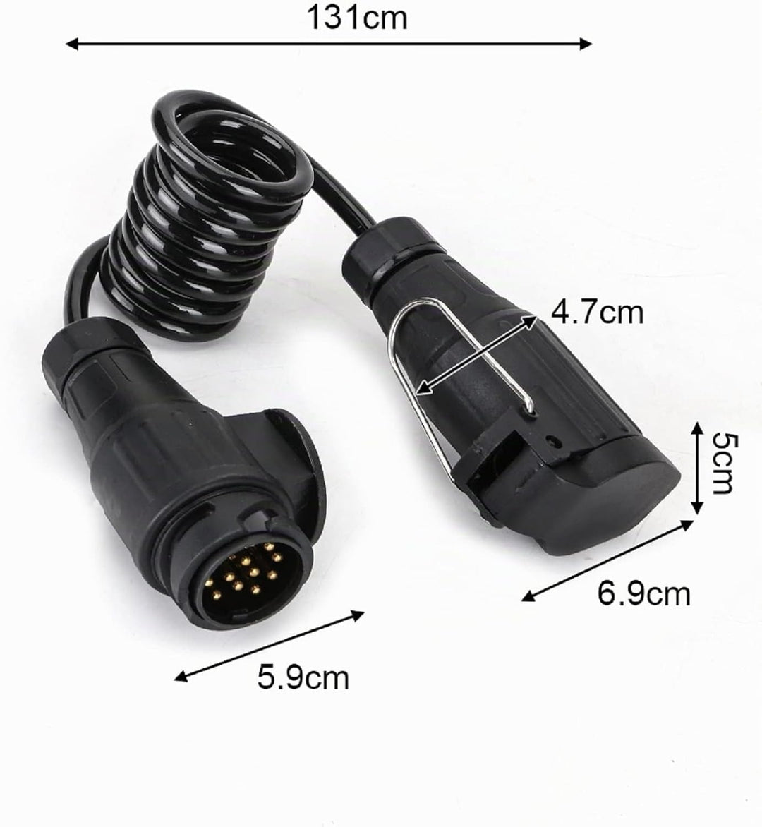 ColdShine 13-adriges Spiralkabel Anhängerkabel 1M Wohnmobil-Steckeradapter für Nutzfahrzeuge Auflieg