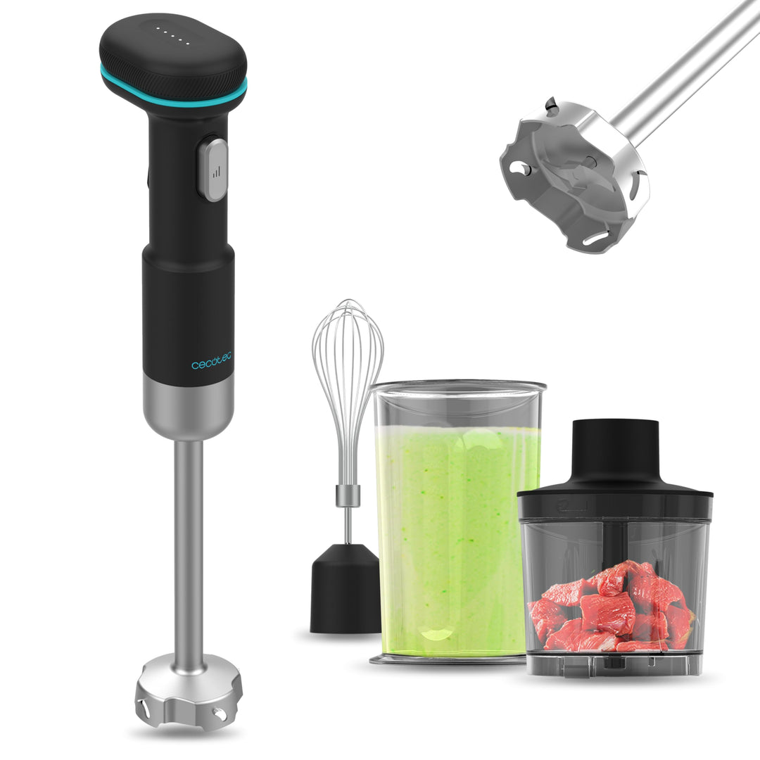 Cecotec Tragbarer Handmixer BlendGo Hand Scratchless. DC 180W Motor, 6.500-13.000RPM, 2h Ladezeit, L