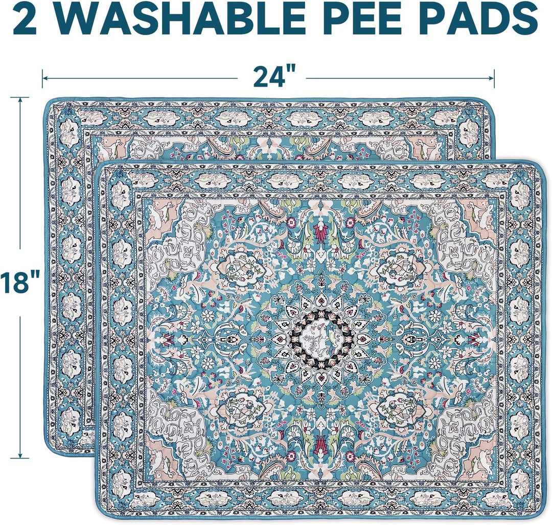 Washable Pee Pads for Dogs 2 Pack, 45 x 60cm Waterproof Non-Slip Reusable Puppy Pad with Fast Absorb