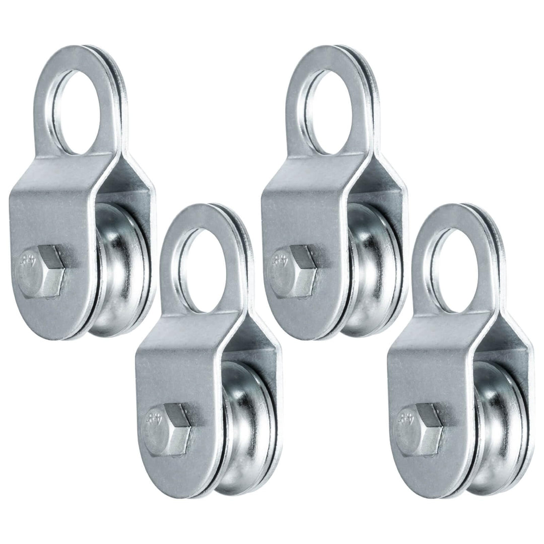 Umlenkrolle mit 2 Kugellager, Umlenkrollen für 6mm Seile Stahlseil, Tragkraft 50kg, 4 Stück 4 32mm,