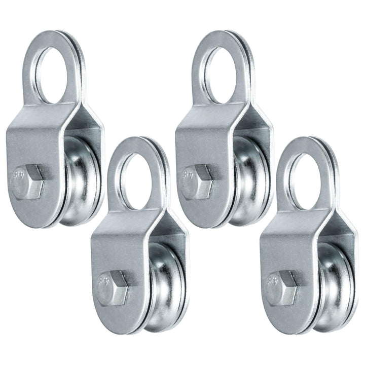 Umlenkrolle mit 2 Kugellager, Umlenkrollen für 6mm Seile Stahlseil, Tragkraft 50kg, 4 Stück 4 32mm,