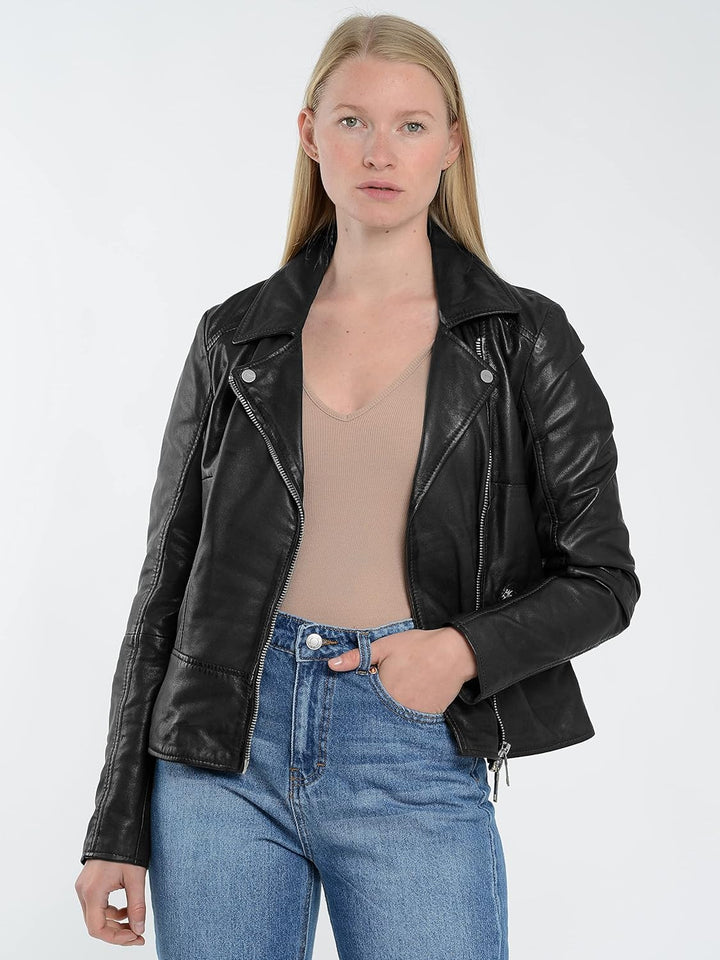 MAZE Damen Lederjacke 4202129 S Schwarz, S Schwarz