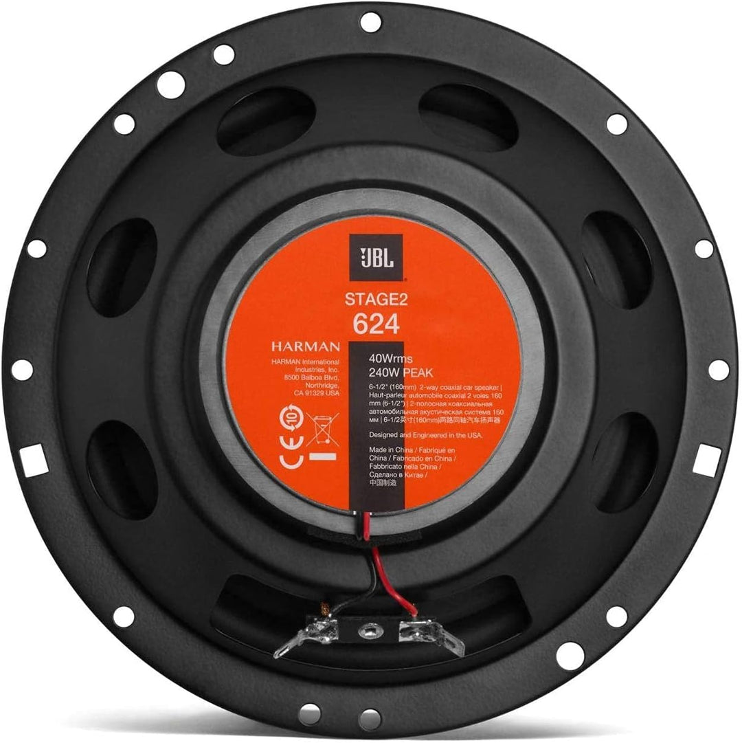 JBL Stage2 624 2-Wege Auto Lautsprecher Set von Harman Kardon - 240 Watt KFZ Autolautsprecher Boxen