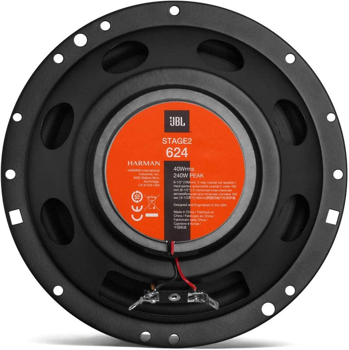 JBL Stage2 624 2-Wege Auto Lautsprecher Set von Harman Kardon - 240 Watt KFZ Autolautsprecher Boxen