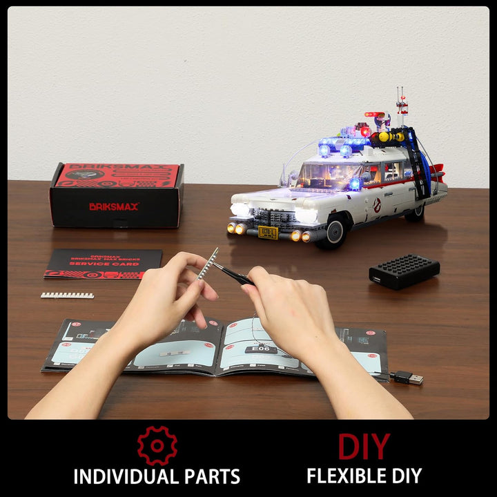 BRIKSMAX Led Beleuchtungsset für Lego Creator Ghostbusters™ ECTO-1 - Compatible with Lego 10274 Baus