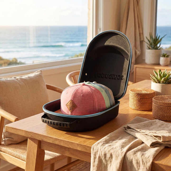 Soulbuddy Cap Travel Case – Transport Box für bis zu 4 Caps – Stabiler Kappen Organizer – Schutz Auf