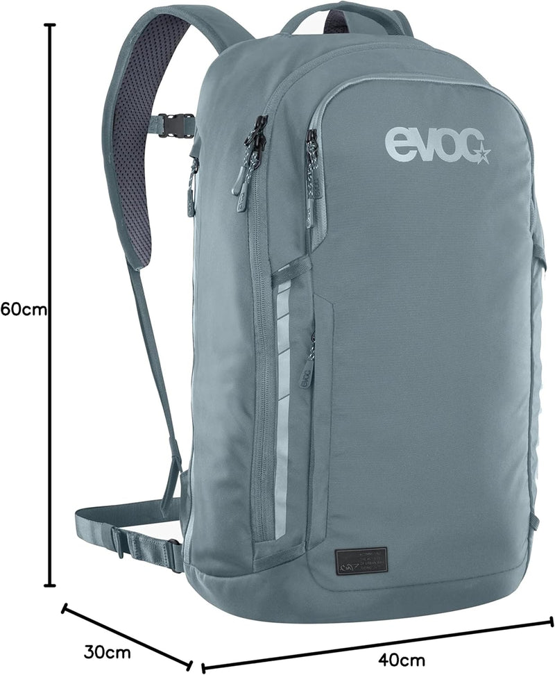 EVOC COMMUTE PRO 22 Rucksack (Fahrradrucksack, inkl. Rückenprotektor, recyceltes Polyester, Fahrradz