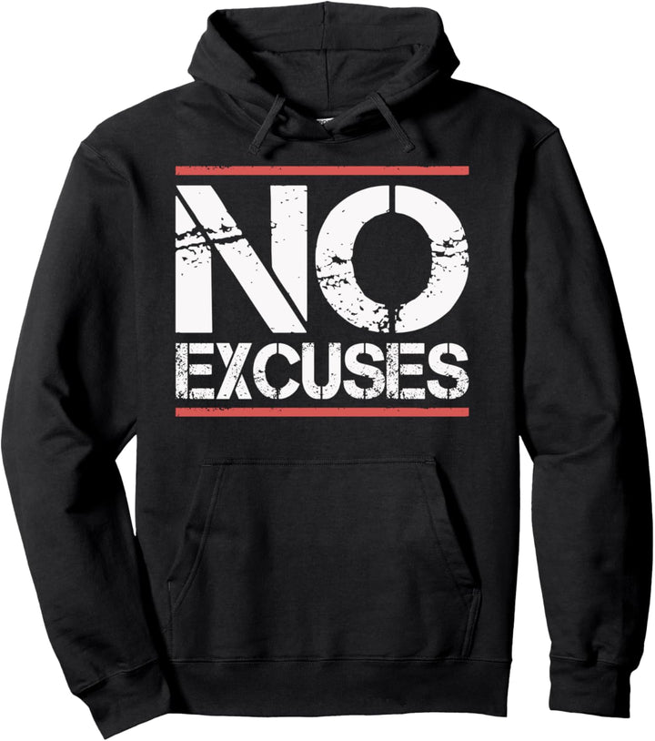 Gym Fitness Motivational Tee Workout Design No Excuses Pullover Hoodie