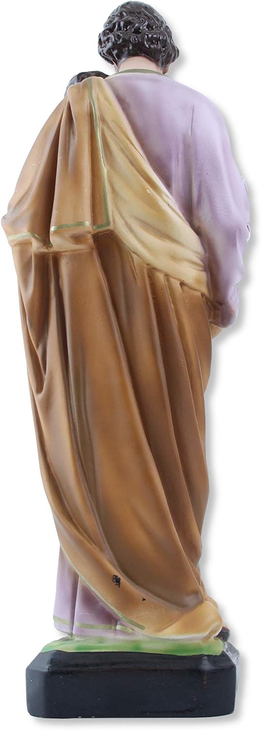 Proposte Religiose Josef Statue aus Kunstharz, Höhe 30 cm, handbemalt.