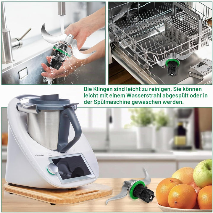 Teigmischmesser für Thermomix TM7 TM6 TM5, Thermomix Zubehör, Teigknetmesser aus Edelstahl, Schnelle