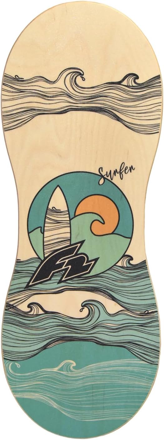 F2 Balance Board Peanut 86 x 32cm mit wählbarem Zubehör 2025/26 Balance Board + Halbkugel, Balance B