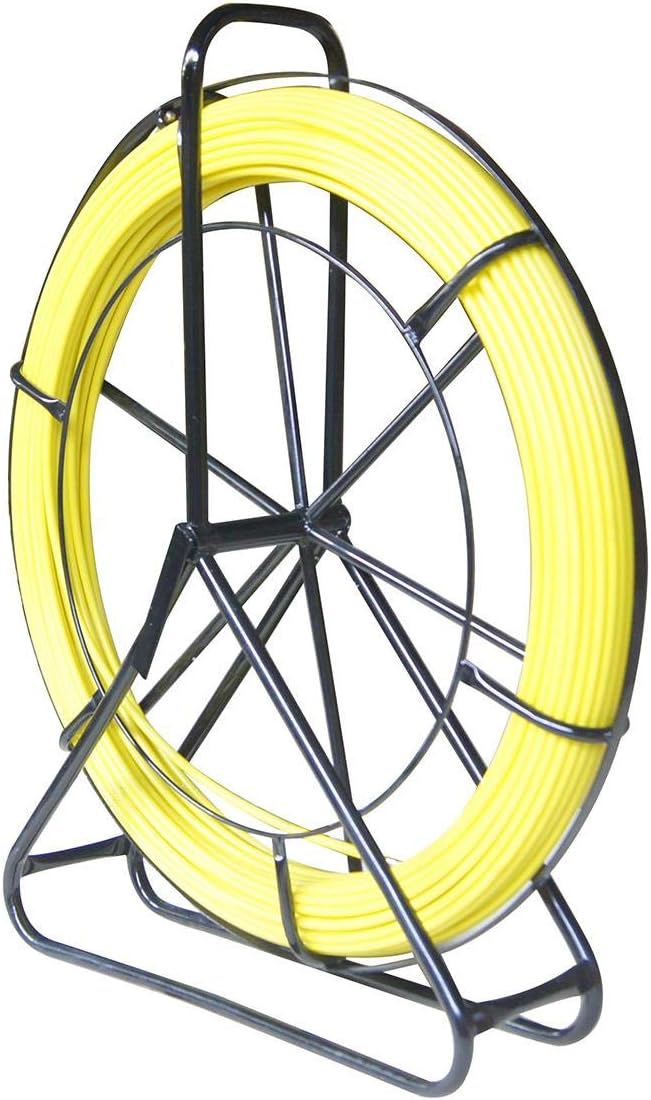 KATSU Glasfaserstab 8x120M Fischband Fiberglas Kabel Rad Rohr Rodder mit Stahlständer und Bremse, Gl