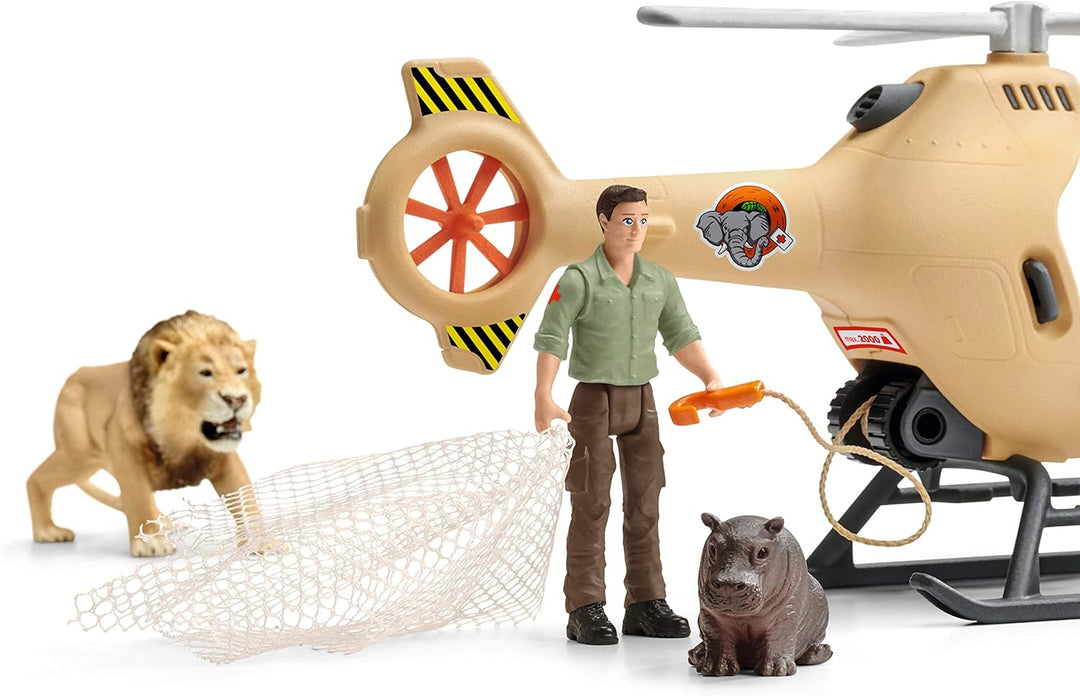 schleich 42476 Helikopter Tierrettung, für Kinder ab 3+ Jahren, WILD LIFE - Spielset neue Verpackung