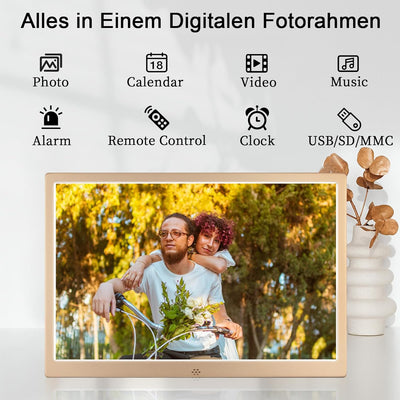 TSITSC 12 Zoll Digitaler Bilderrahmen, 1280 * 800 IPS-Bildschirm Metall Elektronischer Bilderrahmen