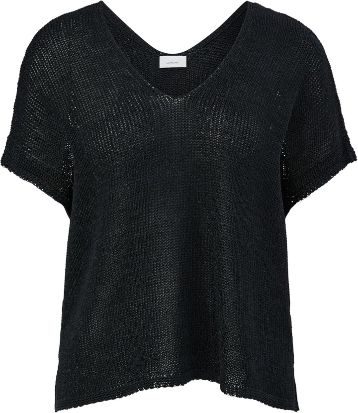 s.Oliver BLACK LABEL Ärmelloser Strickpullover S Schwarz, S Schwarz