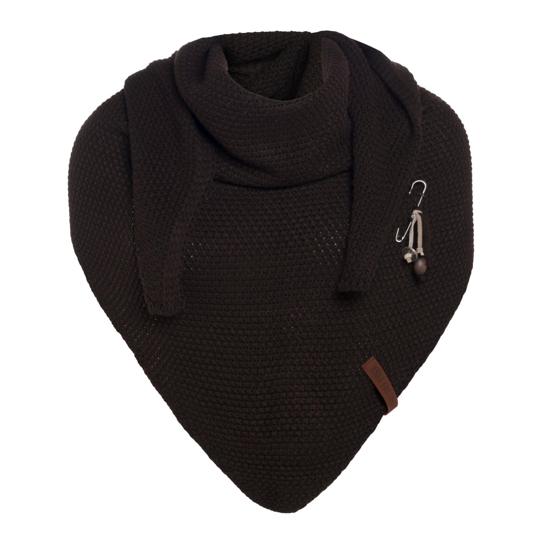 KNIT FACTORY - Dreiecksschal Coco - Damen Strickschal mit Wolle - Umschlagtuch für den Herbst und Wi