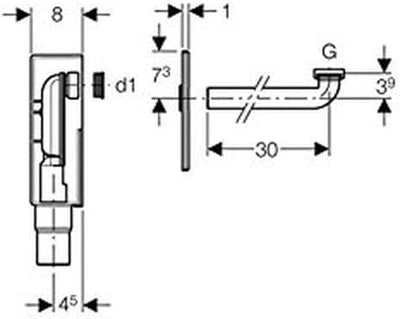 Geberit 151.120.21.1 Unterputz Siphon, Waschbecken, Anschlussstück, Chrom