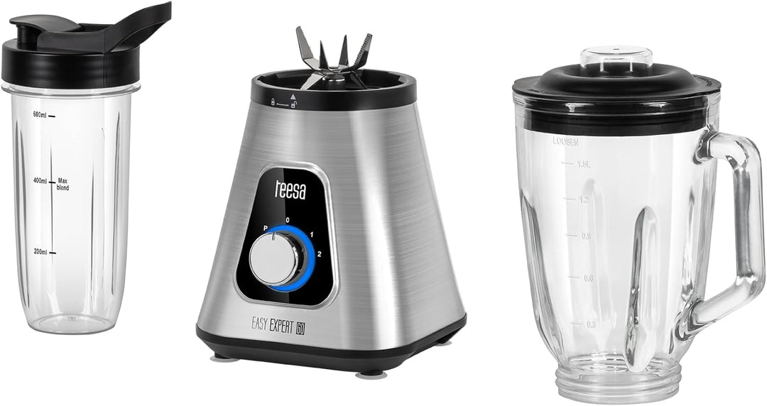 Teesa Easy EXPERT GO Bechermixer, Leistung: 1300 W, Glasbecher mit einem Fassungsvermögen von 1,5 l,