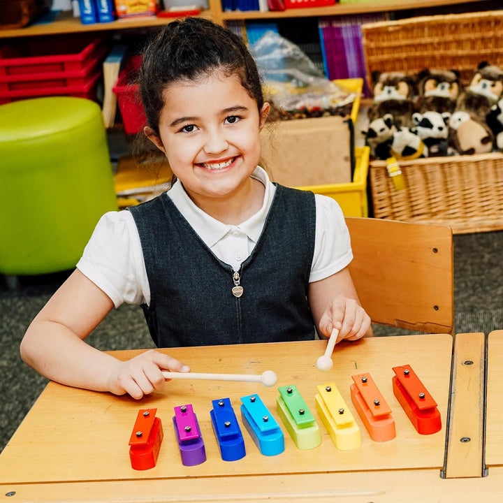 A-Star Buntes Glockenspiel-Set, 8 Stück, Sopran, diatonisches Regenbogen-Glockenspiel, Xylophon mit