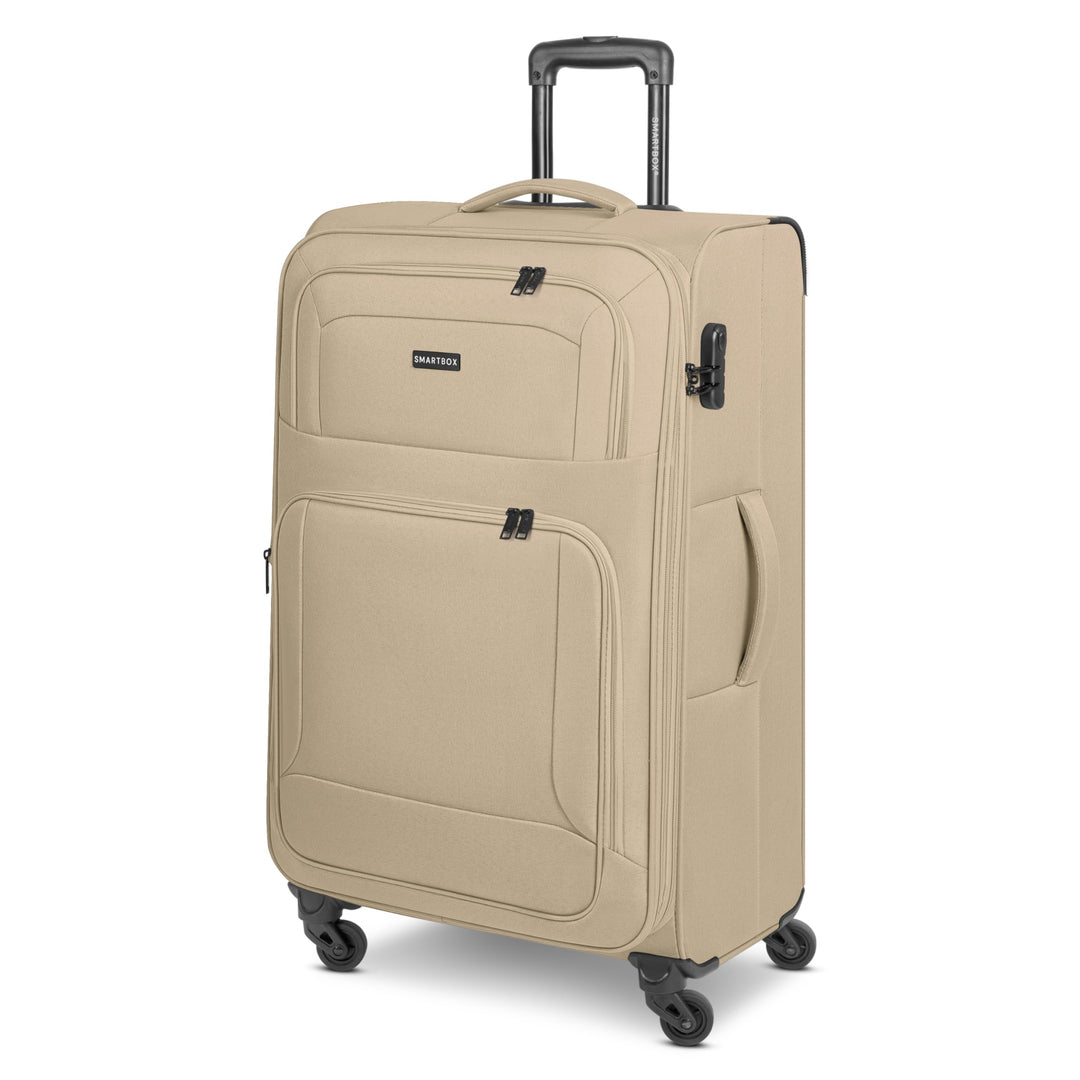 SMARTBOX grosser Weichgepäck Check-in Koffer für Damen &amp; Herren Beige L, Beige L