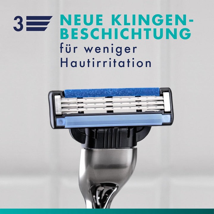 Gillette Mach3 Basis Rasierer für Männer, 1 Gillette Rasierer, 6 Ersatzklingen, Mit Gleitstreifen fü