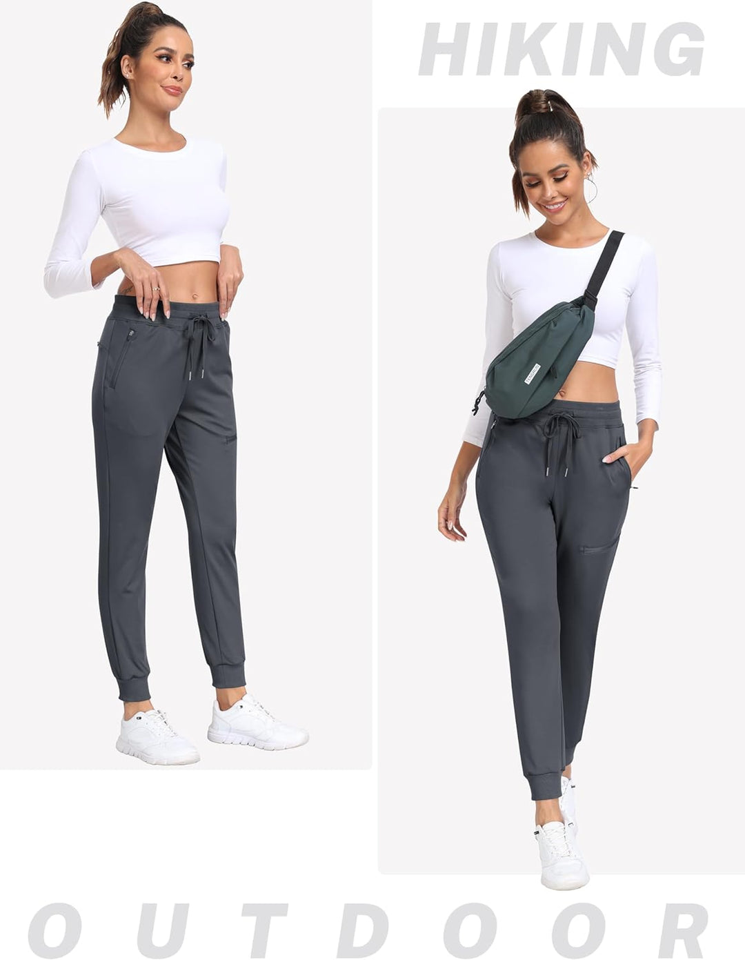 MoFiz Jogginghose Damen Thermohose Mikrofleece Sporthose Atmungsaktiv Waterproof Sweatpants mit Reis