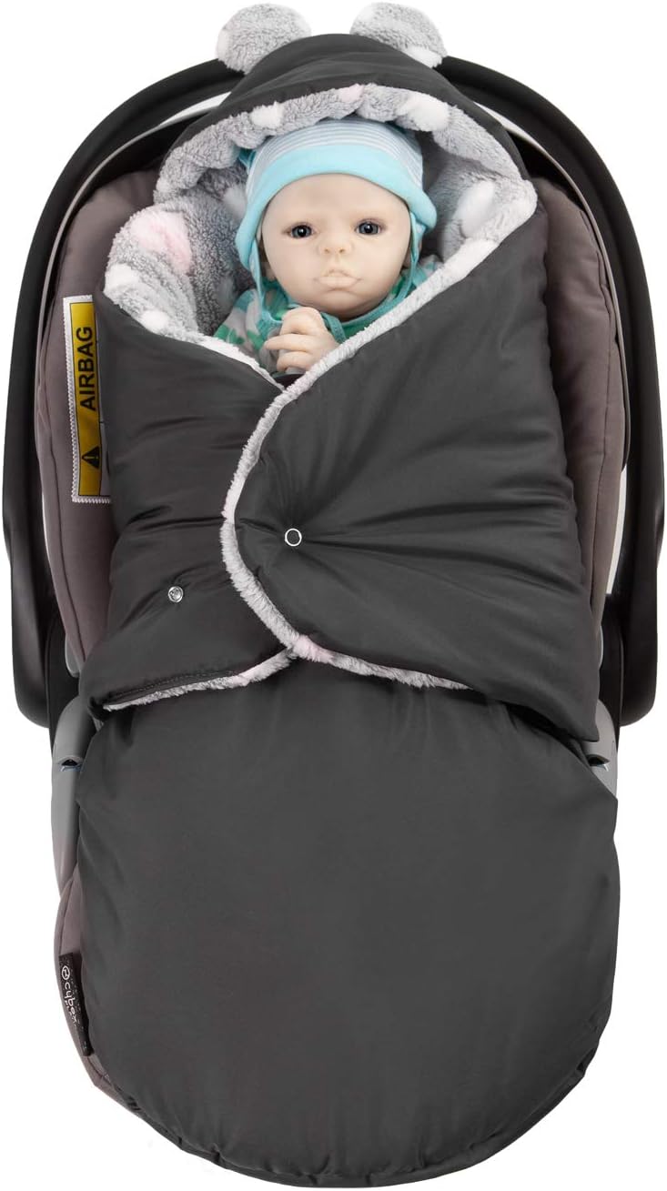 millybo Fusssack Baby Einschlagdecke für Winter geeignet für Kinderwagen Babyschale Babybett Autosit