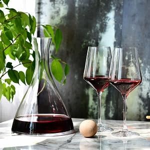 KROSNO Weinkaraffe, 1000 ml, Avant-Garde Kollektion | Glaskaraffe mit Deckel für Rotwein und Weisswe
