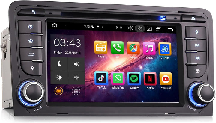 Erisin 8-Kern 4GB RAM 64GB ROM 7 Zoll Android 14 Autoradio Bluetooth mit GPS Navigation Für Audi A3