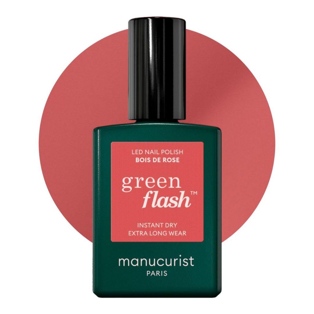 Manucurist Green Flash™ Rosa Gel Nagellack Bois de Rose - Hema Free UV Lack, 12-Free Lack, Bio-basie